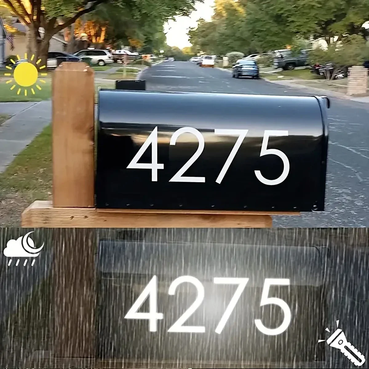 Home Office Number - Reflective Digital stickers mailbox stickers and