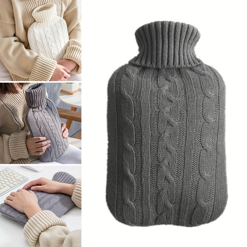 Home Office Cozy - Gray Hot Water Bottle Cover -