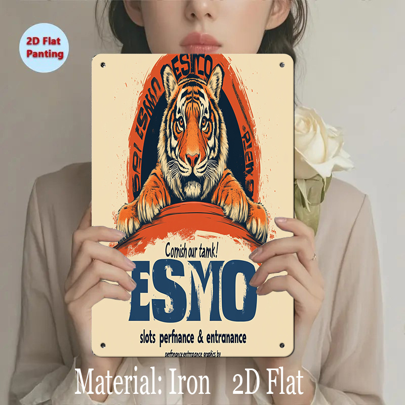 Home Office Design Ideas - Vintage Tiger Design Iron Metal Sign