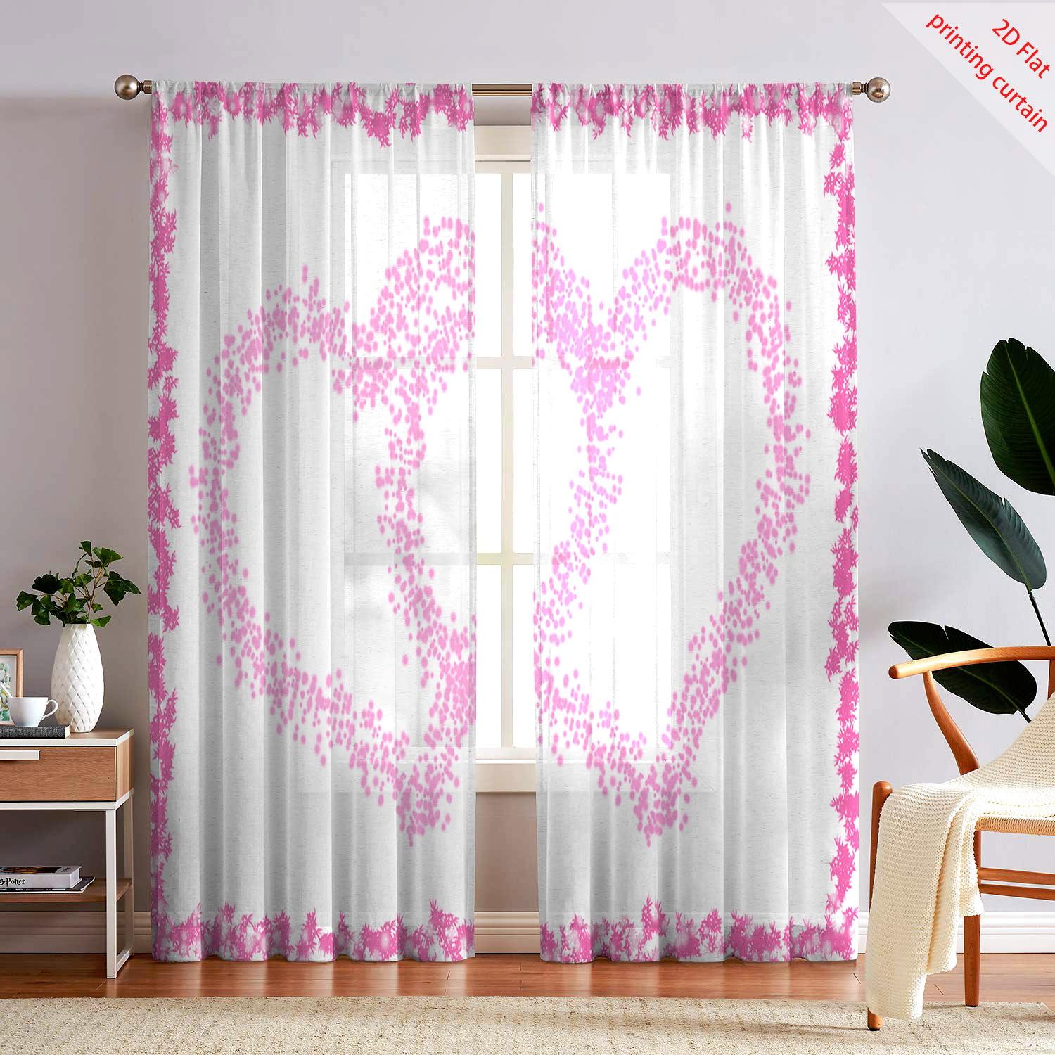 Heart Shaped Printed Transpare - Home Office Windows review and price