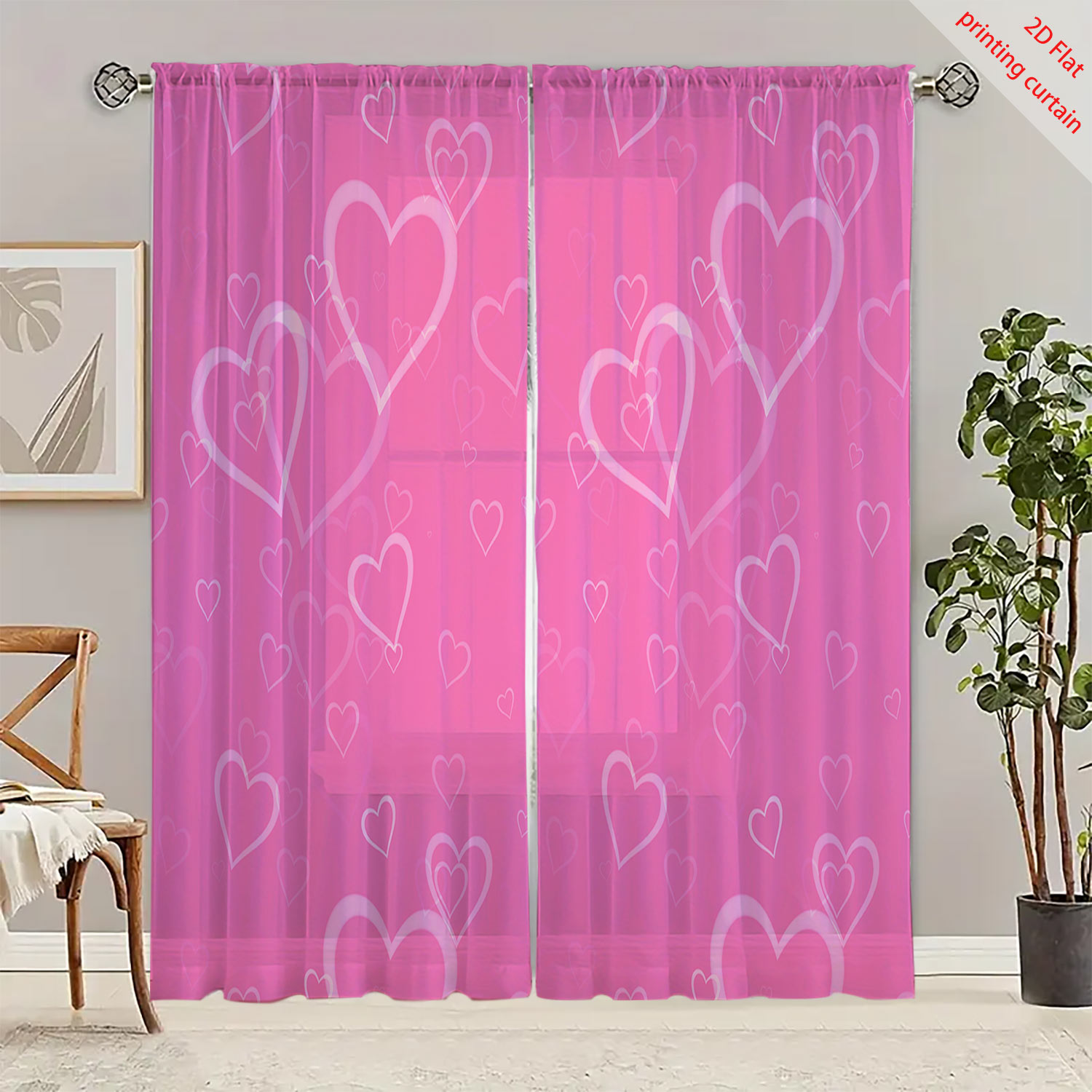 Heart Shaped Printed Transpare - Home Office Windows review and price