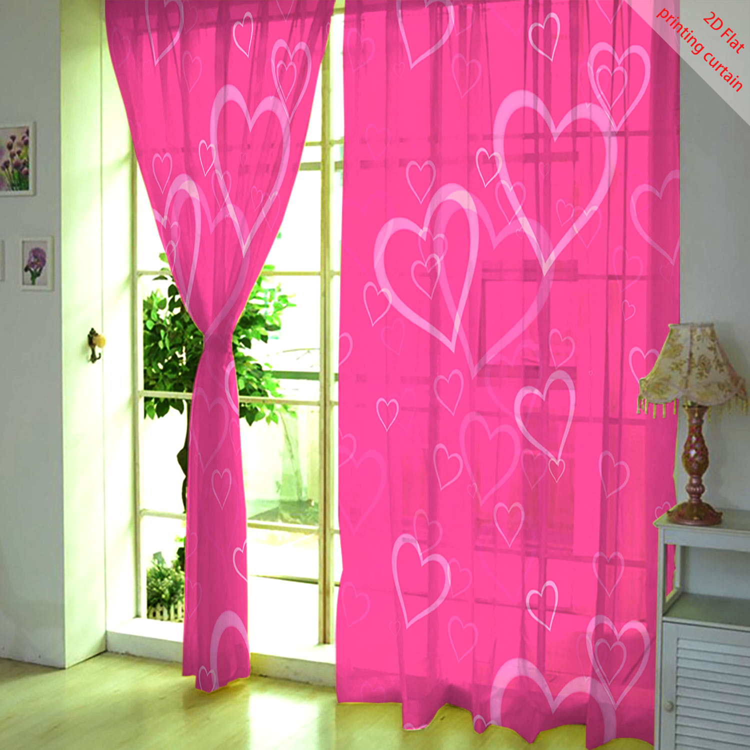 Heart Shaped Printed Transpare - Home Office Windows review and price