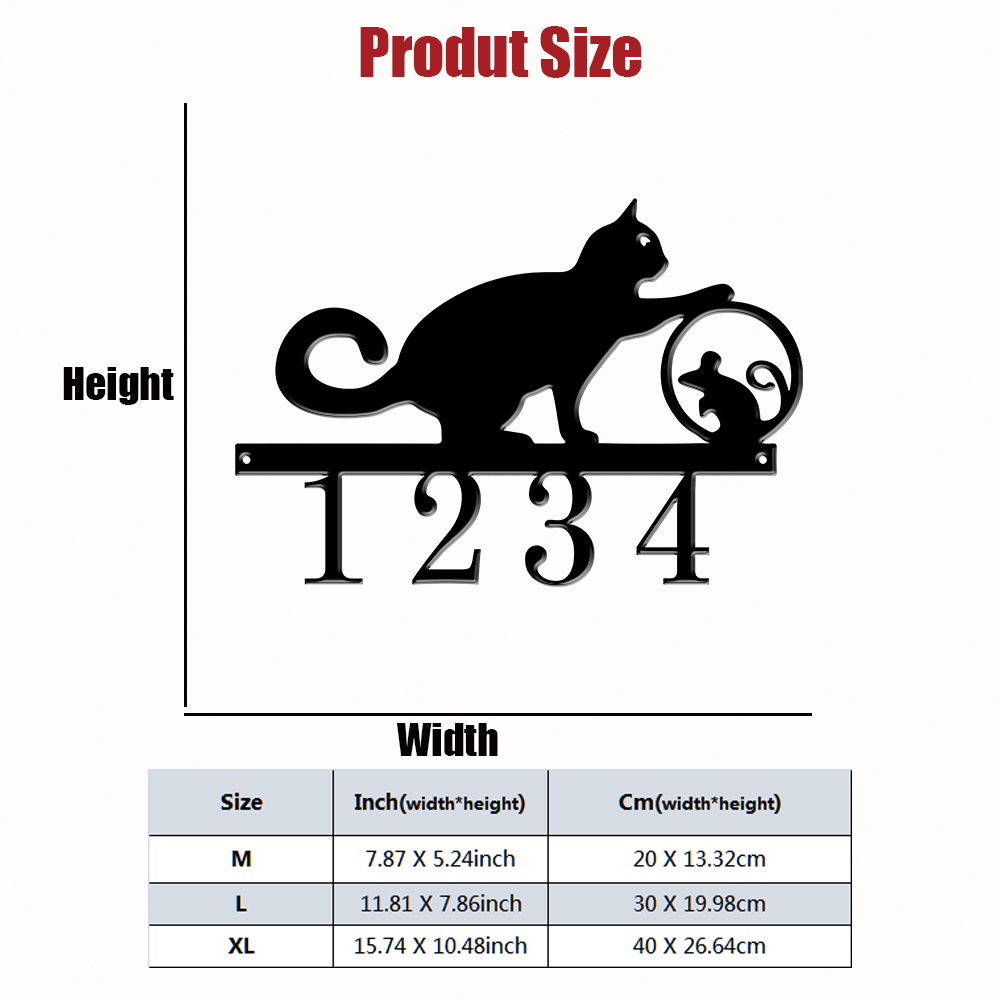 1Pc Custom cat Metal Door Stre - Home Office Windows review and price