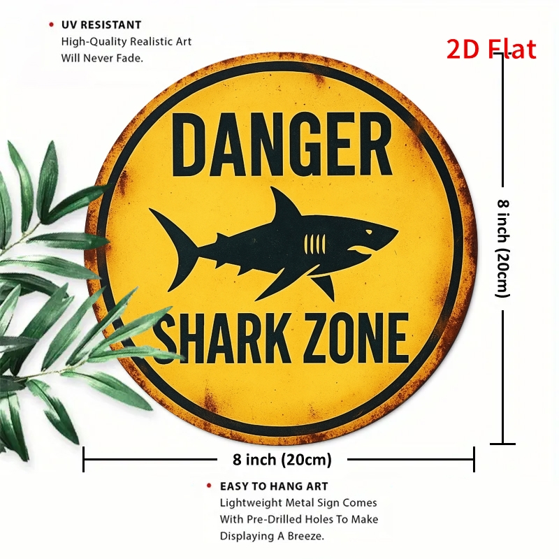 2D Metal Sign Shark Danger Zon - Home Office Ideas review and price