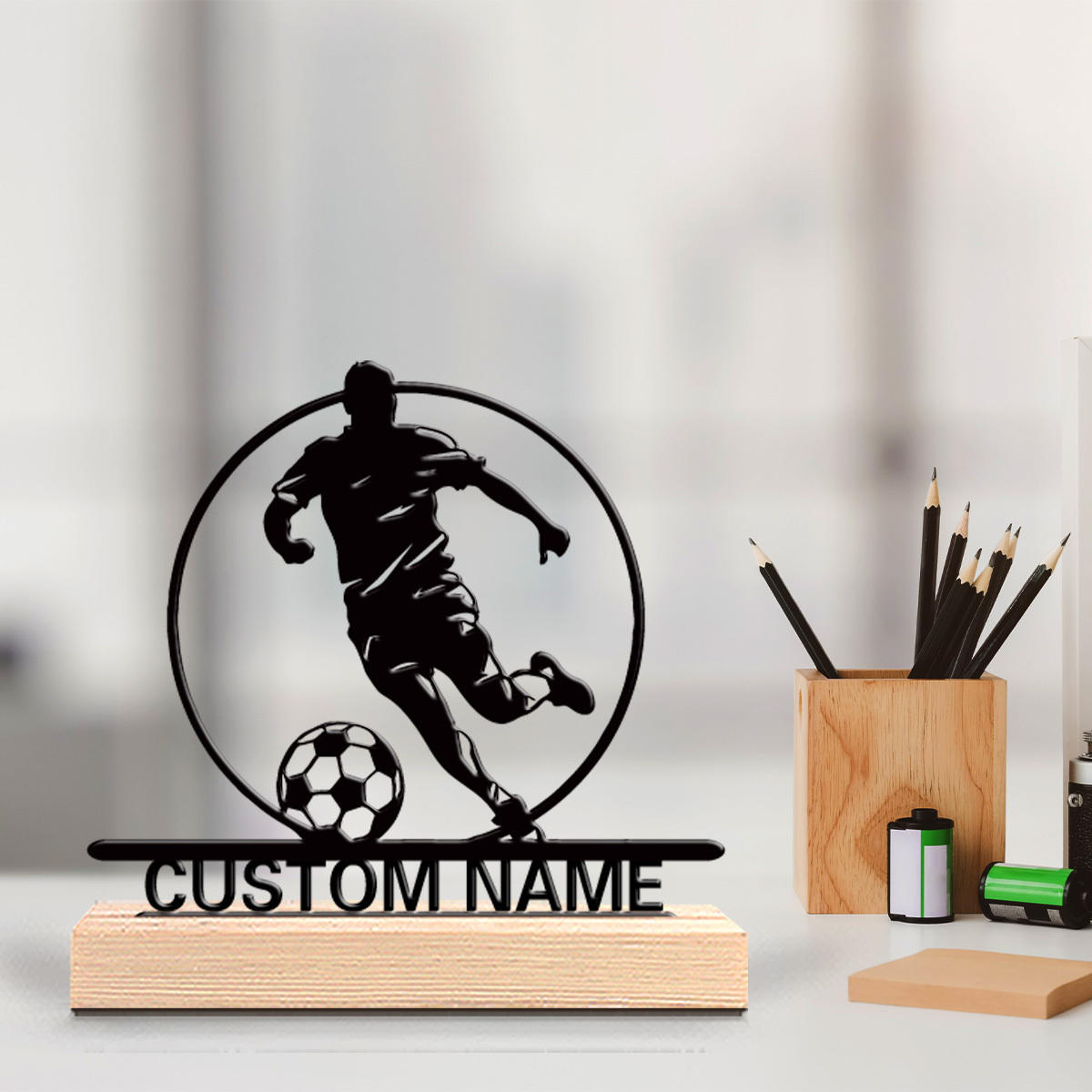 Custom Soccer Player Metal Sta - Home Office Ideas review and price