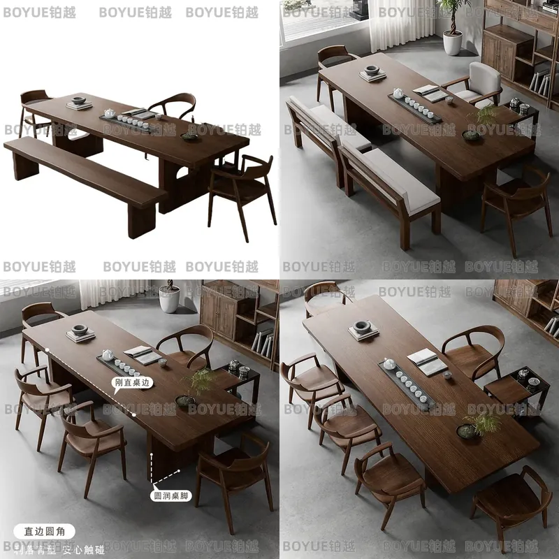 Solid Walnut Wood Tea Table Se - Home Office Login review and price