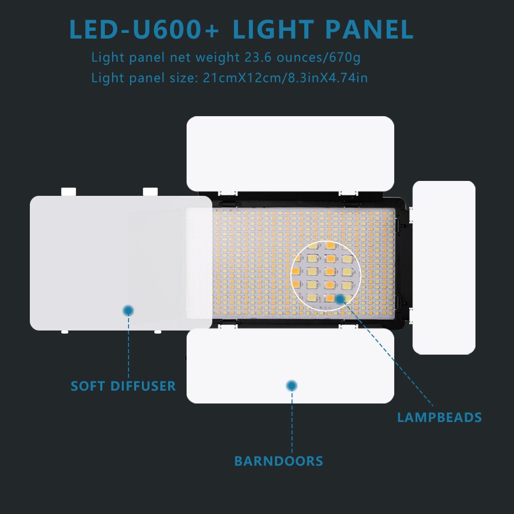 Nagnahz U800+ LED Video Light  - Zoom Lighting Kit review and price