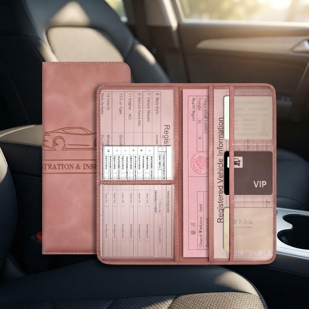 PU Leather Car Registration In - Document Holder Stand review and price