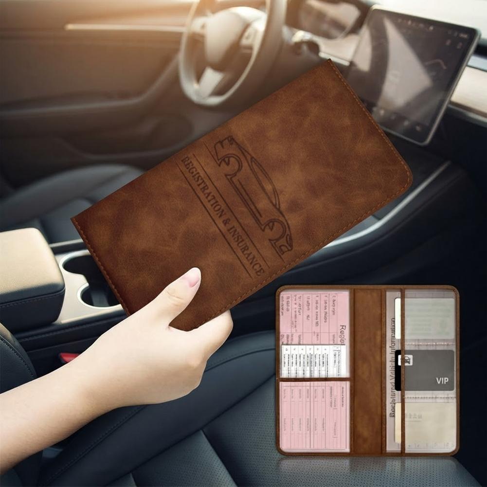 PU Leather Car Registration In - Document Holder Stand review and price