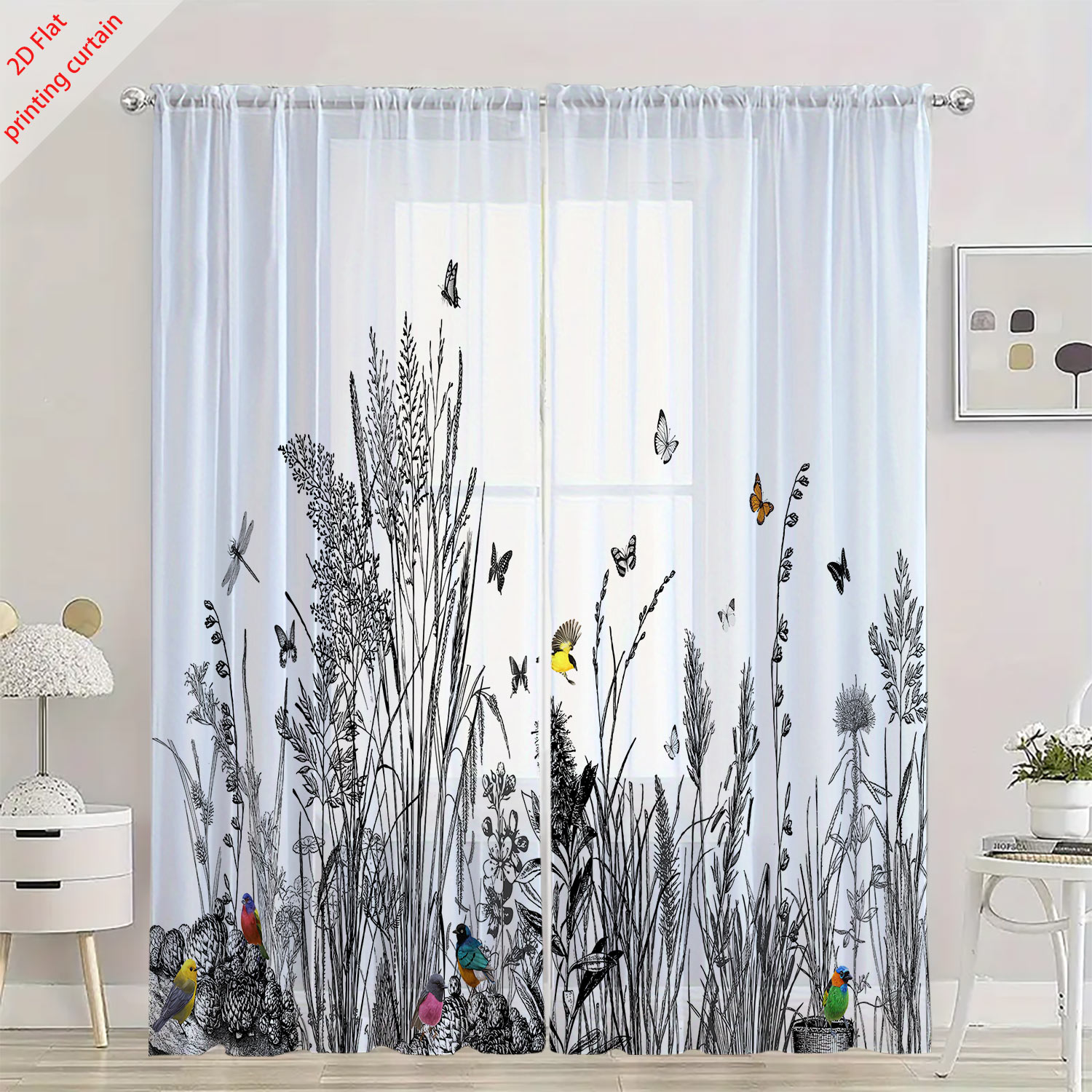 Plant Printed Transparent Scre - Home Office Windows review and price