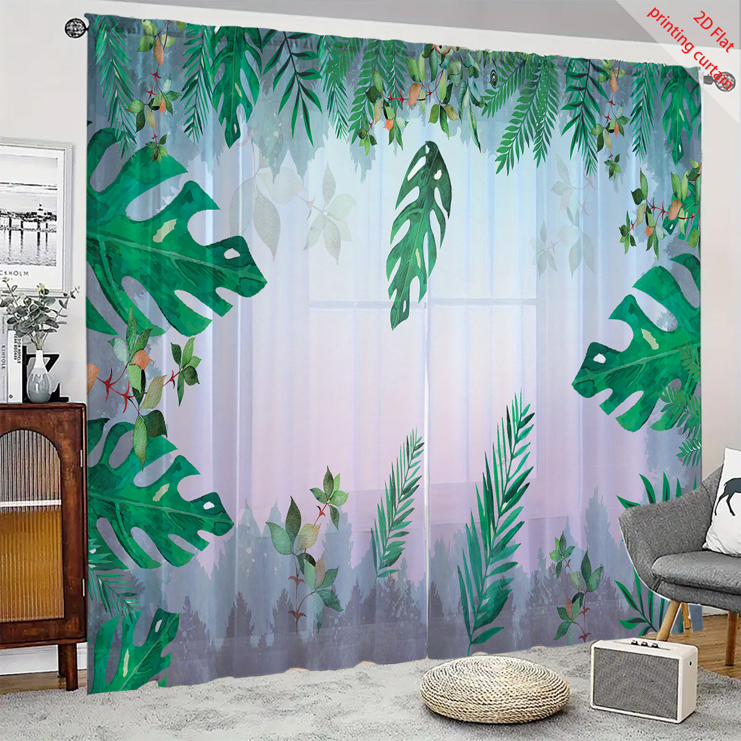 Plant Printed Transparent Scre - Home Office Windows review and price