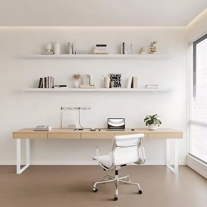 Solid Wood Log Color Desk with - Home Office Login review and price
