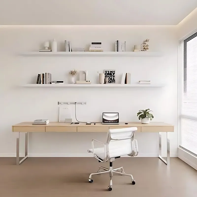 Solid Wood Log Color Desk with - Home Office Login review and price