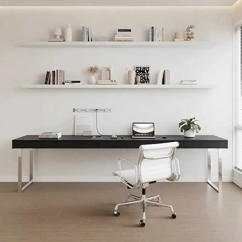 Solid Wood Log Color Desk with - Home Office Login review and price