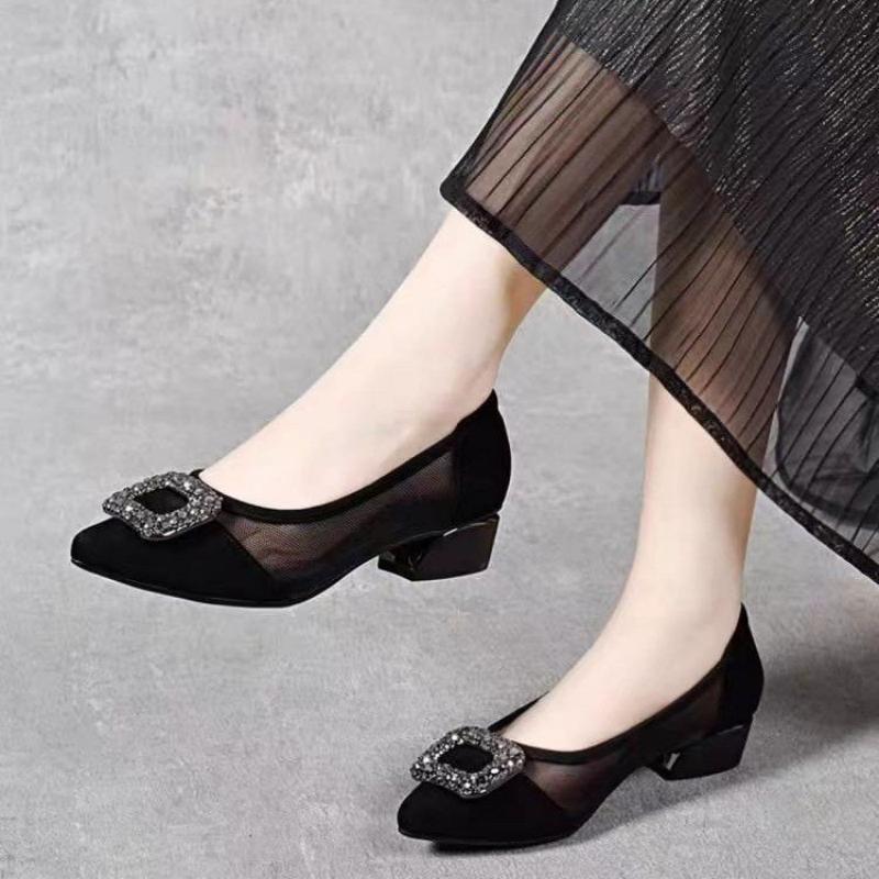 Elegant Pointed Toe Mesh Block - Home Office Size review and price