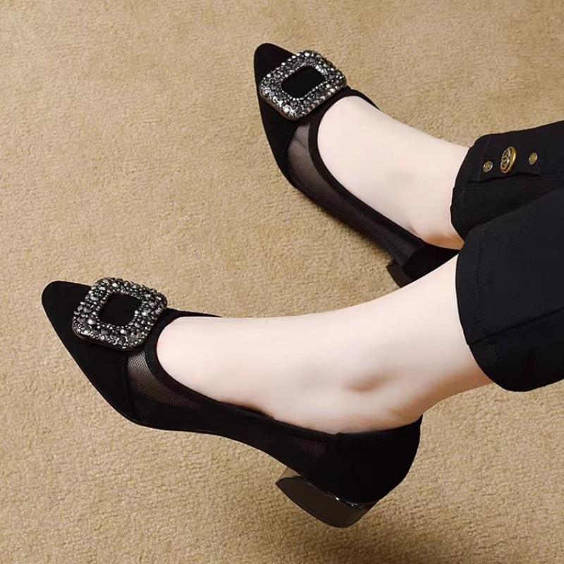 Elegant Pointed Toe Mesh Block - Home Office Size review and price